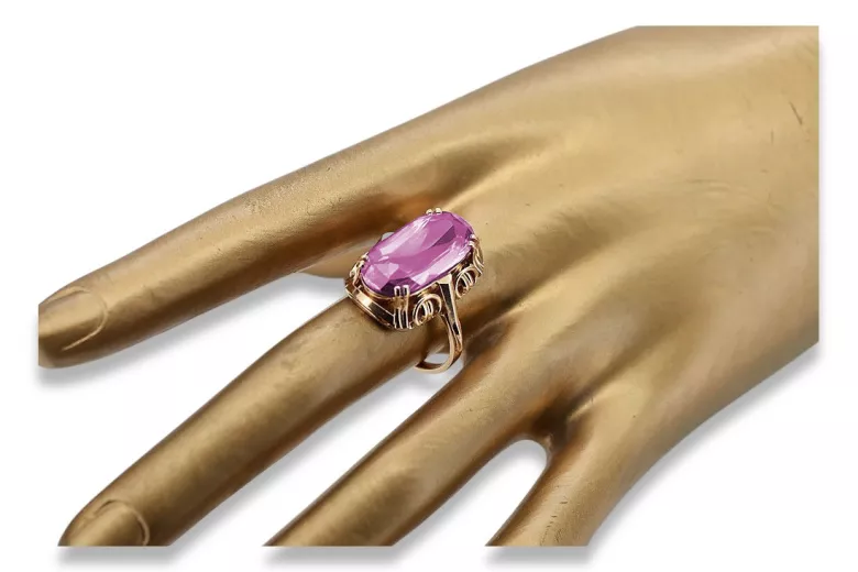 Unikalny Ametystowy Pierścień Vintage w Różowym Złocie 14k vrc038