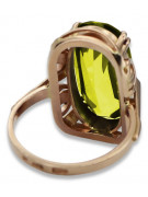 Ekskluzywny Vintage Pierścień z Różowego Złota 14k i Żółtym Perydotem vrc038