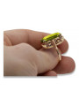 Ekskluzywny Vintage Pierścień z Różowego Złota 14k i Żółtym Perydotem vrc038