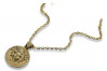 Medusa griega 14k colgante de oro con cadena cpn049yxs&cc003y