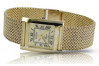 Reloj italiano amarillo de oro de 14k para hombre Reloj de pulsera Geneve mw009y&mbw014y