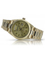 Złoty zegarek z bransoletą męski 14k Geneve mw013ydy&mbw015y