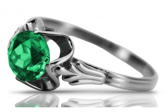 Vintage silver 925 Emerald ring vrc023s Vintage