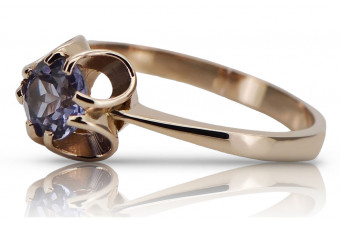 Ретро стил 14k розово златен пръстен с александрит vrc348