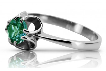 Vintage silver 925 Emerald ring vrc348s Vintage