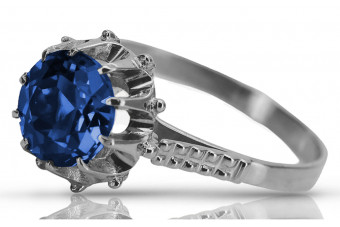 Vintage silver 925 Sapphire ring vrc045s Vintage
