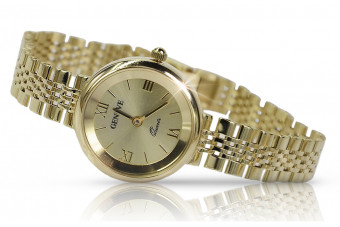 Итальянское желтое золото женские часы Geneve lw009y