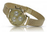 Жълт 14k 585 златен дамски ръчен часовник Geneve часовник lw019y&lbw003y