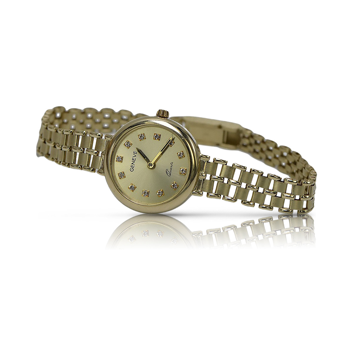 итальянские желтые женские часы из 585 14-камового золота lw041y