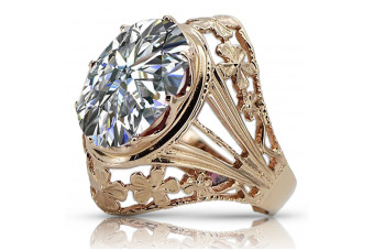 Циркон пръстен в стил Винтидж с 14k розово злато vrc033 Vintage