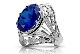Vintage silver 925 Sapphire ring vrc031s Vintage