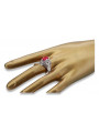 Srebrny pierścionek Rosyjski 925 z Rubinem vrc030s Vintage