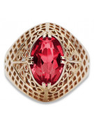 Pierścionek z różowego czerwonego złota srebrny pozłacany 925 z Rubinem vrc030rp Vintage