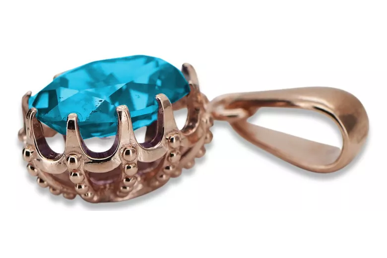 Vintage rose gold plated silver 925 alexandrite ruby emerald sapphire zircon ... pendant vpc008rp