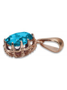 Vintage rose gold plated silver 925 alexandrite ruby emerald sapphire zircon ... pendant vpc008rp