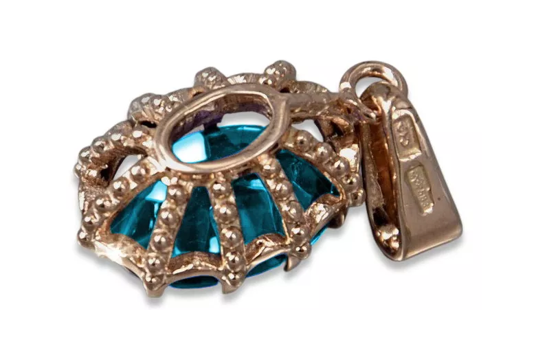 Vintage rose gold plated silver 925 alexandrite ruby emerald sapphire zircon ... pendant vpc008rp