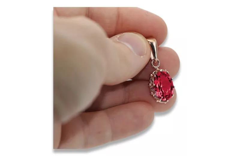 Vintage rose gold plated silver 925 alexandrite ruby emerald sapphire zircon ... pendant vpc008rp