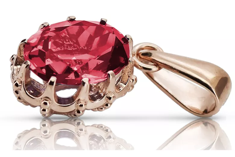 Vintage rose gold plated silver 925 alexandrite ruby emerald sapphire zircon ... pendant vpc008rp