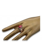 Rubinowy Pierścień Vintage w Stylu Retro z 14k Różowego Złota vrc020