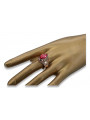 Rubinowy Pierścień Vintage w Stylu Retro z 14k Różowego Złota vrc020