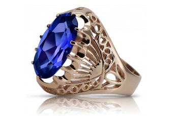 Sapphire Adorned Authentic Vintage 14K Rose Gold Ring  vrc020