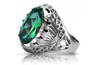 Vintage silver 925 Emerald ring vrc020s Vintage