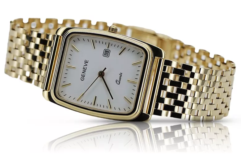 Золотые мужские часы Geneve ☆ zlotychlopak.pl ☆ Чистота золота 585 333 Низкая цена!