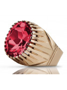 Rosyjska radziecka róża 14k 585 złoto aleksandryt rubin szmaragd szafir pierścionek z cyrkonią vrc014