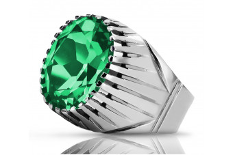 Vintage silver 925 Emerald ring vrc048s Vintage