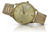 Италиански жълт 14k 585 златен мъжки часовник Geneve mw017y&mbw012y