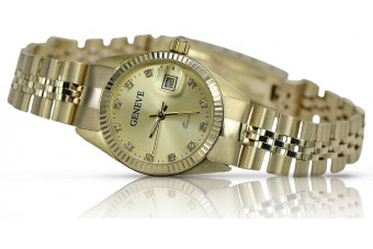 Reloj italiano amarillo 14k oro 585 lady Geneve lw091y