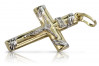 "Elegant Italian 14K Yellow White Gold Catholic Cross Jewelry" ctc002yw