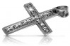 Croix Catholique de Luxe en Or Blanc 14 carats ctc006w