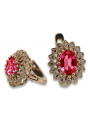 Original Vintage 14K Rose Gold Ruby Accent Earrings vec125