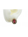 Original Vintage 14K Rose Gold Ruby Accent Earrings vec125