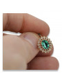 "Emerald-Embellished 14K Rose Pink Gold Earrings from Vintage Era vec125" Vintage