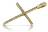 Złoty krzyż Katolicki z cyrkoniami 14k 585 zawieszka krzyżyk z Jezusem żółte złoto ctc011y