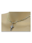 Ekskluzywny katolicki krzyż z Jezusem, wykonany z 14k białego złota 585 ctc025w