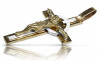 "Италиански 14К жълто и бяло златен католически кръст с винтидж роза дизайн" ctc089yw