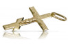 Pendentif croix orthodoxe jaune italien 14k 585 or oc001y