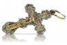 Elegancki 14kt biały i żółty złoty krzyż prawosławny z Włoch oc002wy