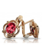 Russische Sowjetische Rose Pink 14k 585 Gold Ohrringe vec033 Alexandrit Rubin Smaragd Saphir ...