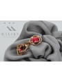 Boucles d’oreilles en or rose soviétique russe 14k 585 vec033 alexandrite rubis émeraude saphir ...