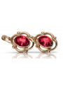 Boucles d’oreilles en or rose soviétique russe 14k 585 vec033 alexandrite rubis émeraude saphir ...