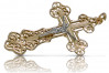 Krzyż prawosławny z żółtego i białego złota 14k 585 w stylu włoskim oc003yw