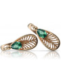 "Original Vintage Emerald Adorned 14K Rose Gold Earrings vec067" Vintage