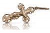 "Elegant 14K Rose Gold Orthodox Cross in Vintage Italian Style"  oc007r