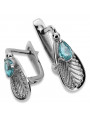 Vintage Vintage 925 Silver aquamarine earrings vec067s Vintage