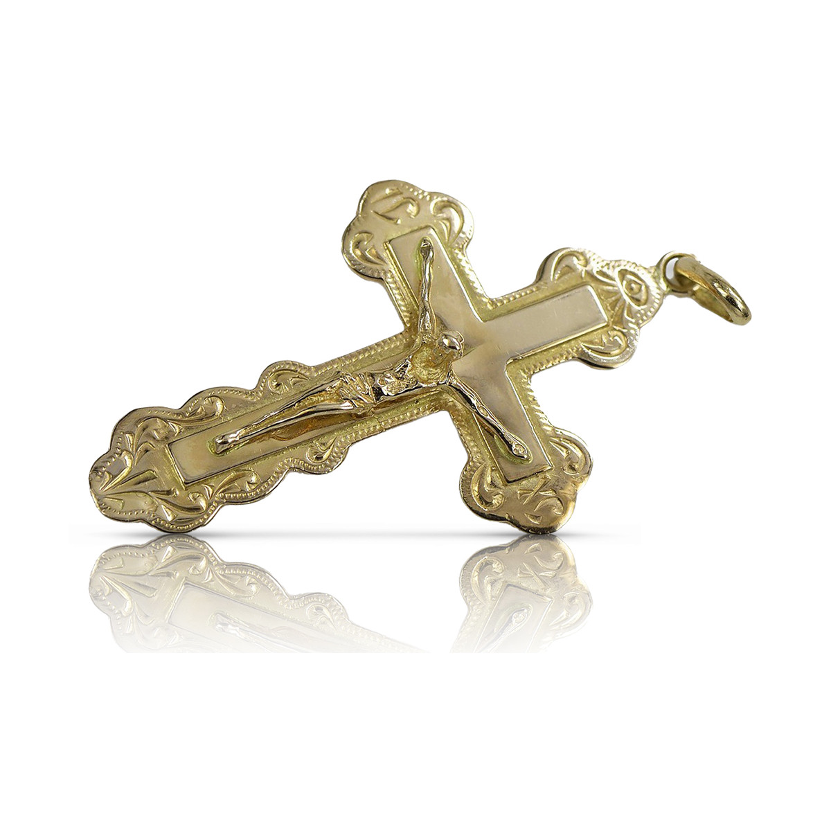 Cruz ★ ortodoxa de oro russiangold.com ★ Oro 585 333 Precio bajo