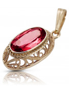 "14K 585 Vintage Rose Gold Pendant with Ruby Accent vpc014" Vintage
